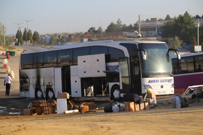 Kastamonu'da yolcu otobüsü seyir halindeyken alev aldı
