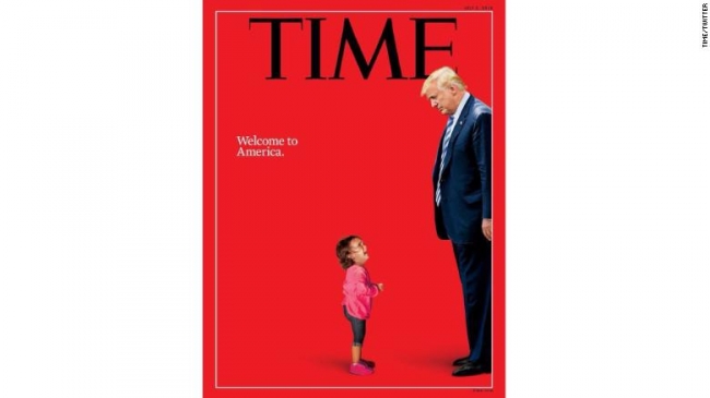 Time dergisinden Trump ve Putin'in birbirine dönüştüğü kapak