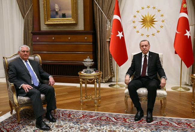 Cumhurbaşkanı Erdoğan, ABD Dışişleri Bakanı Tillerson'ı kabul etti