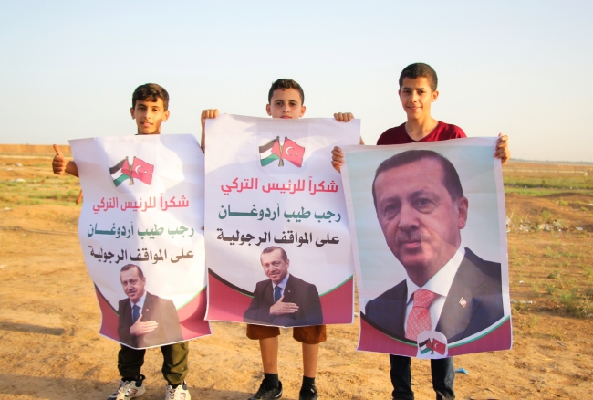 Gazzelilerden Cumhurbaşkanı Erdoğan'a teşekkür ve sevgi gösterisi