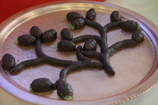 Gaziantepli kardeşlerin fıstık dalı şeklindeki butik çikolatası onlara ödül getirdi