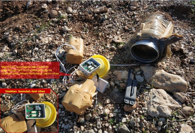 PKK'lı teröristlerin menfeze yerleştirdiği patlayıcı imha edildi