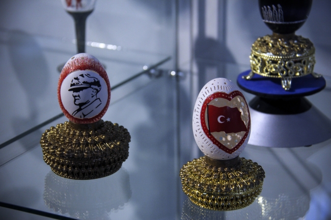 Yumurta kabuklarını sanat eserine dönüştürüyor