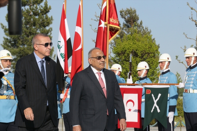 Cumhurbaşkanı Erdoğan Irak Başbakanı Abdulmehdi'yi resmi törenle karşıladı
