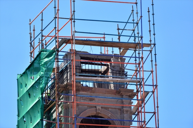 Çanakkale'deki tarihi kilisenin çan kulesi restore ediliyor