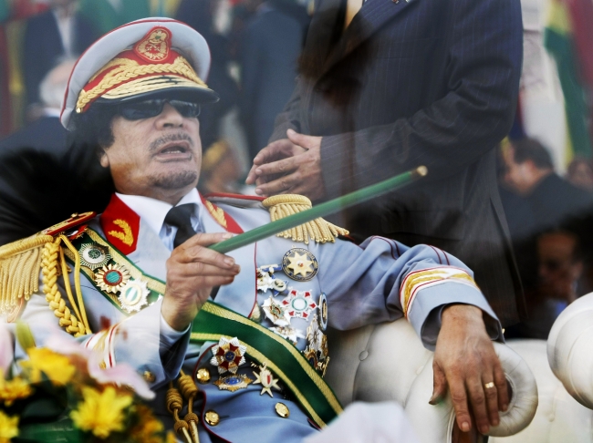 Libya'yı 42 yıl yöneten Albay Muammer Kaddafi. Fotoğraf: AP