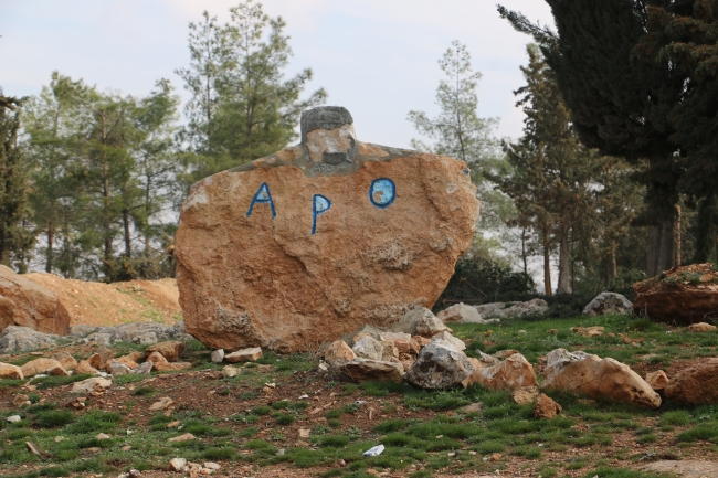 Afrin'de ele geçirilen terör kampındaki çatışmanın görüntüleri