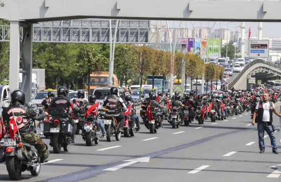Başkentte motosikletlilerden terör protestosu