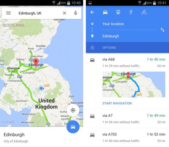 Google Maps'te yol tarifi alınabilecek