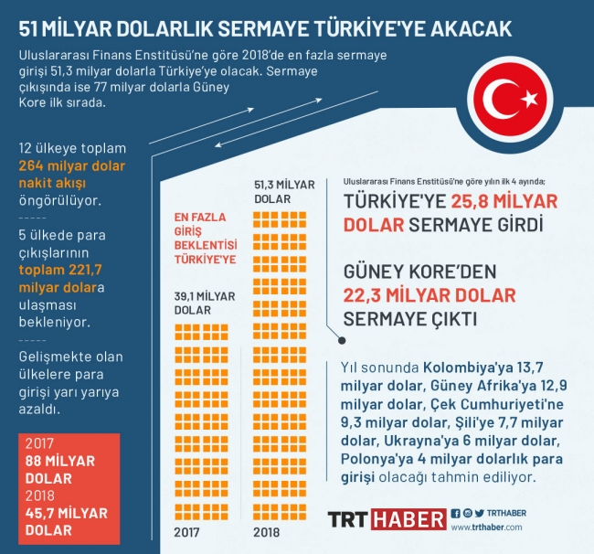 51 milyar dolarlık sermaye Türkiye'ye akacak