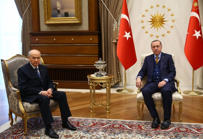 Cumhurbaşkanı Recep Tayyip Erdoğan, MHP Genel Başkanı Bahçeli'yi kabul etti