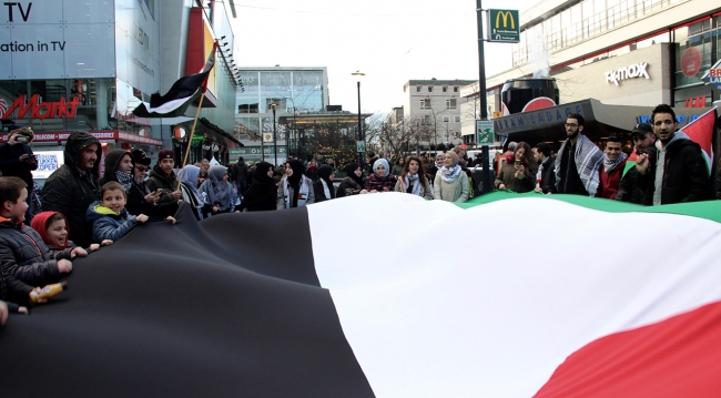 Strazburg'da "Filistin'in başkenti Kudüs'e destek" mitingi düzenlendi