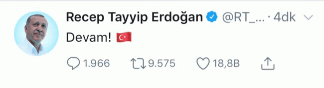 Cumhurbaşkanı Erdoğan’ın devam tweeti 4 dakikada etkileşim rekoru kırdı