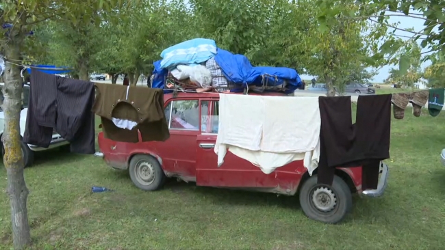 TRT Haber, Azerbaycan'da sivil halkın sığındığı bölgeye gitti