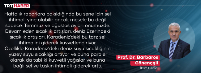 Karadeniz sel felaketleri için risk taşıyor