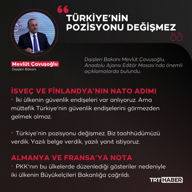 Bakan Çavuşoğlu: Yazılı belge verdik yazılı yanıt bekliyoruz