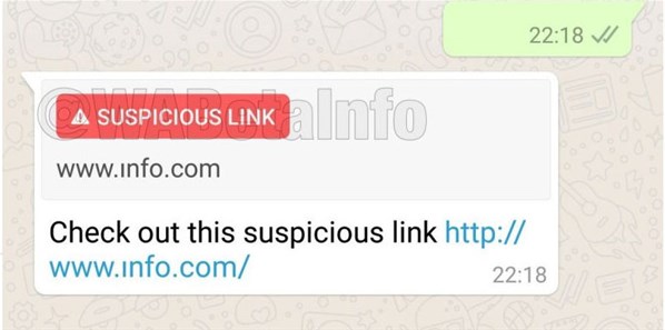 WhatsApp şüpheli bağlantılar için uyaracak