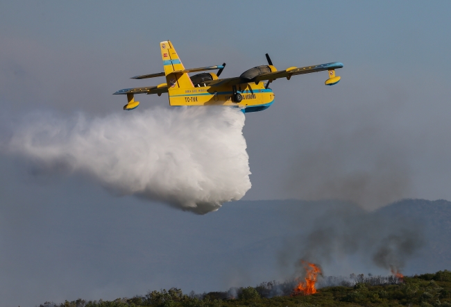 İzmir'deki orman yangını kısmen kontrol altına alındı