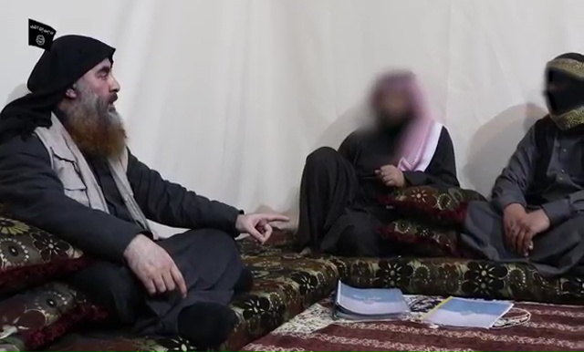 Terör örgütü DEAŞ lideri Ebubekir el-Bağdadi, 2019 yılında yayımlanan bir propaganda videosunda görülüyor. Fotoğraf: AFP