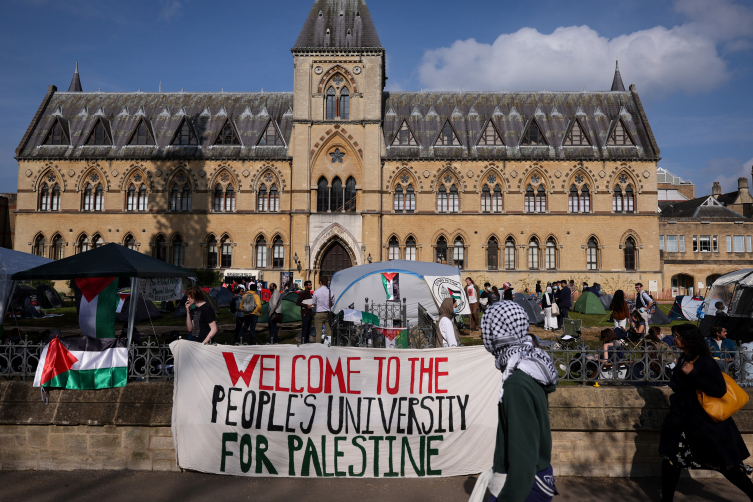 Oxford Üniversitesi'ndeki Filistin'e destek eylemi 5. gününde