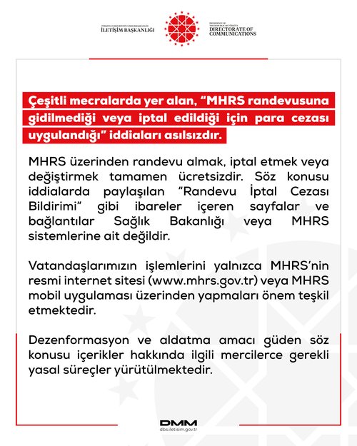 DMM, MHRS randevusuna gidilmediği için para cezası uygulandığı iddiasını yalanladı