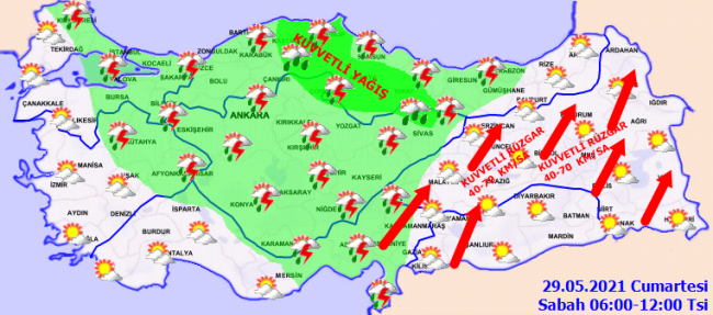 Meteoroloji'den sağanak ve fırtına uyarısı