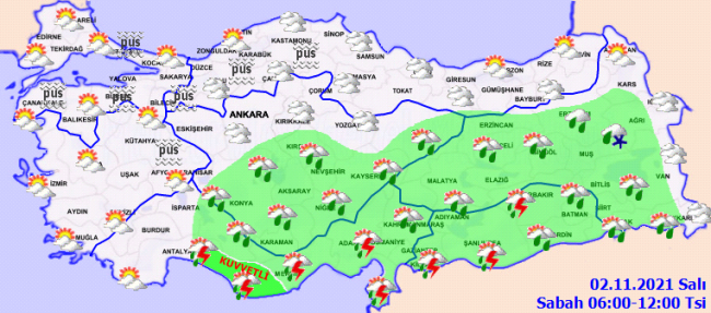 Akdeniz Bölgesi için kuvvetli yağış ve fırtına uyarısı