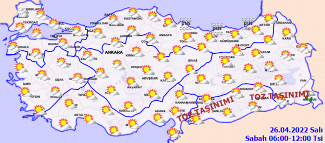 Güneydoğu Anadolu'ya toz taşınımı uyarısı