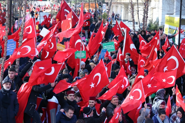 Brüksel'de Zeytin Dalı Harekatı'na destek mitingi