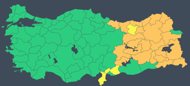 27 il için 'turuncu' ve 'sarı' uyarı: Yoğun kara dikkat