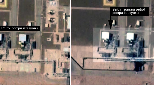 Pompa istasyonlarına ait uydu görüntüleri. Fotoğraf: Al Jazeera