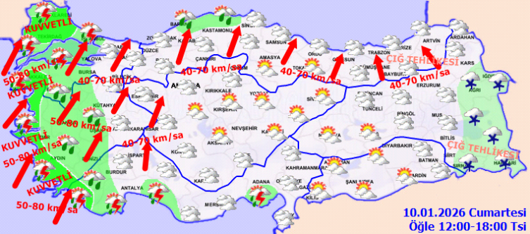 Meteoroloji'den 48 il için "sarı" alarm: Kuvvetli yağış, fırtına ve çığ uyarısı
