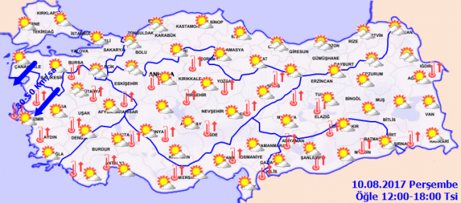 Bugün hava nasıl olacak? (10.08.2017)
