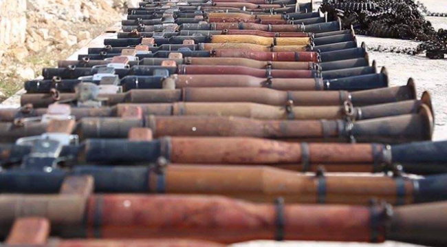 Afrin'deki PYD/PKK'ya gönderilen ağır silahlar yakalandı