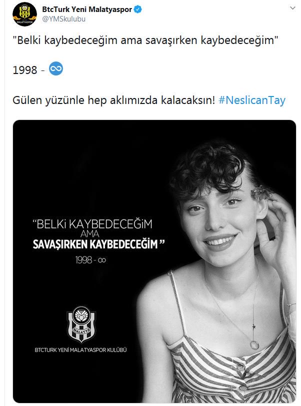 Kulüplerden Neslican Tay'a veda mesajı