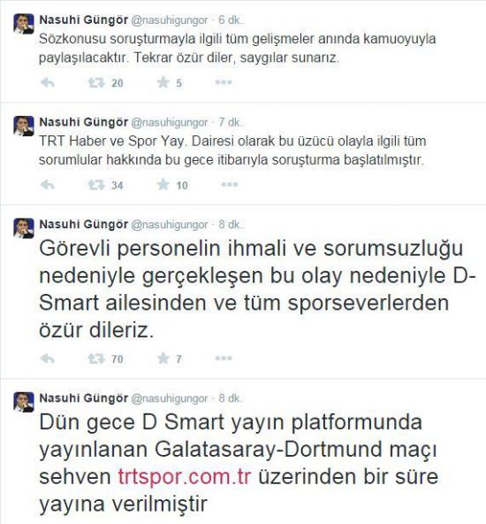 TRT'den Galatasaray-Dortmund maçı açıklaması!