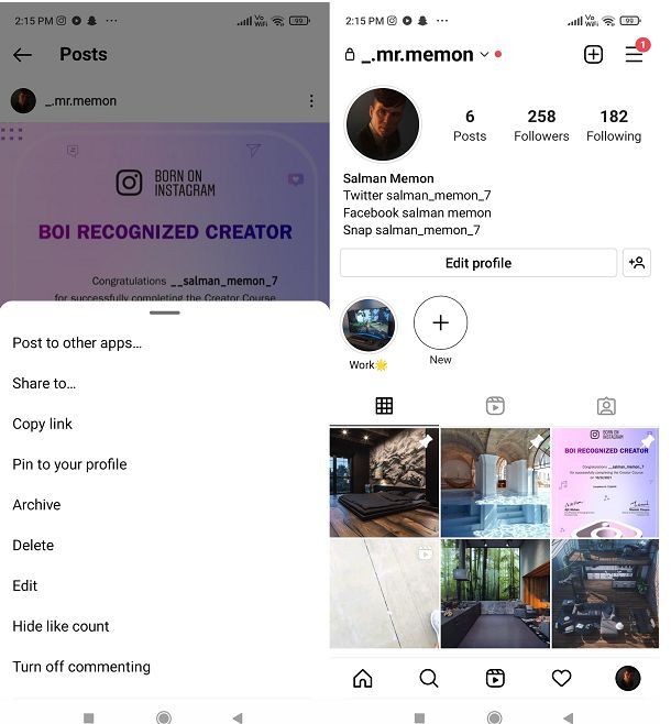 Instagram'dan gönderiler için yeni özellik