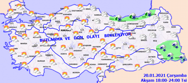 Meteorolojiden buzlanma ve don uyarısı