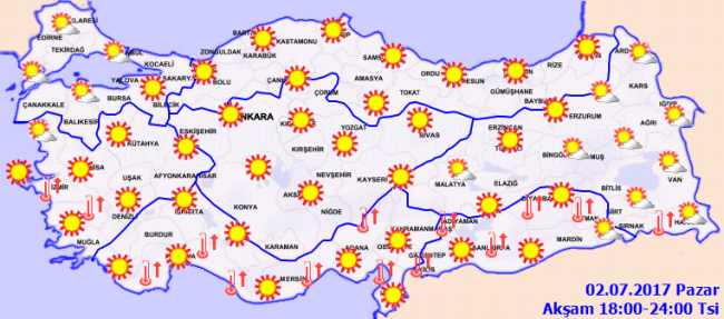 Bugün hava nasıl olacak? (02.07.2017)