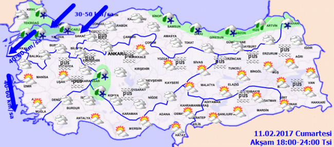 Bugün hava nasıl olacak? (11.02.2017)