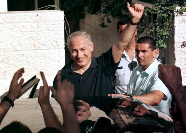  Netanyahu, Likud lideri olarak girdiği seçimleri kazanarak Başbakan oldu, 1996. Fotoğraf: Reuters