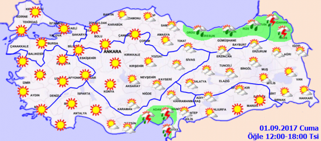 Bugün hava nasıl olacak? (01.09.2017)
