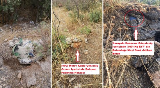 Yola tuzaklanan 100 kilo patlayıcı imha edildi