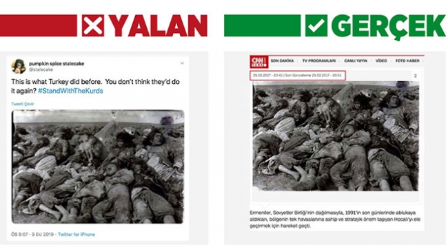 Terör örgütü yanlılarından Barış Pınarı Harekatı manipülasyonu