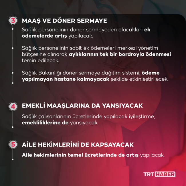 Cumhurbaşkanı Erdoğan'dan sağlık çalışanlarına 5 yeni müjde