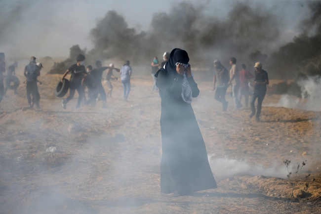 Gazze'de Büyük Dönüş Yürüyüşü gösterilerinde 17'nci Cuma