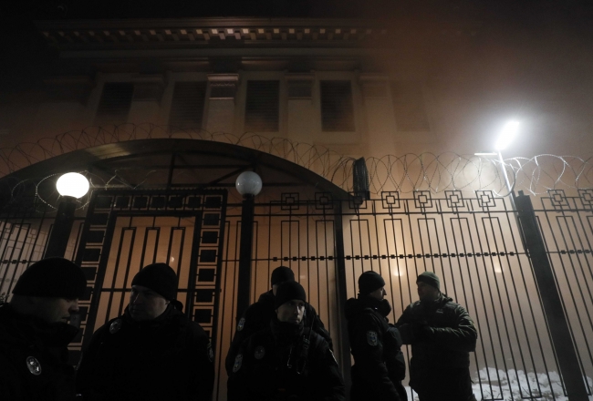 Ukrayna'nın başkentinde Rusya protestosu