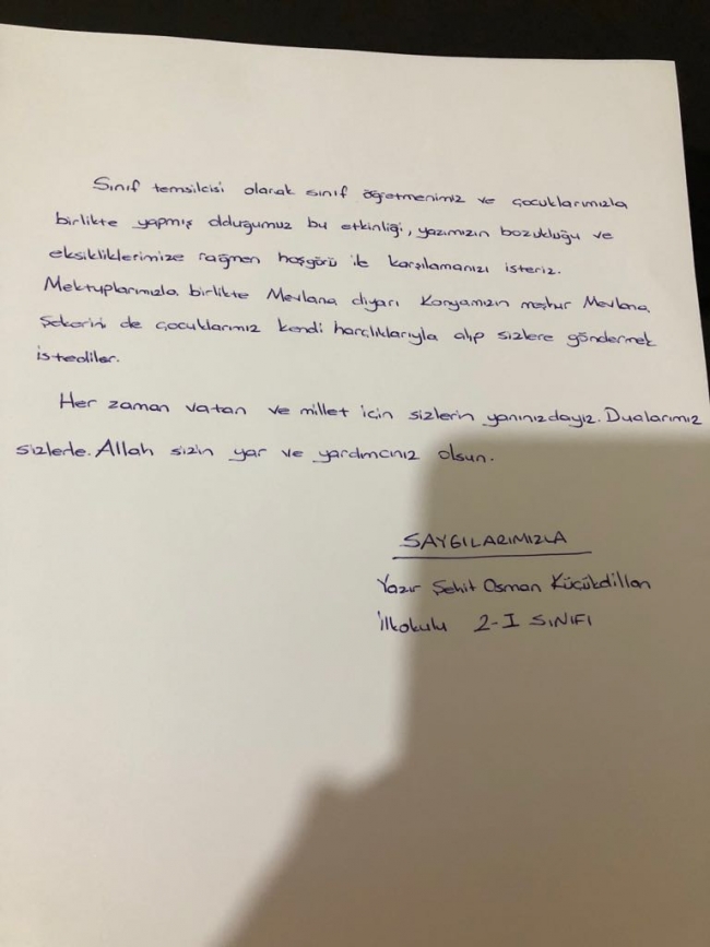 Konyalı miniklerden Mehmetçiğe destek