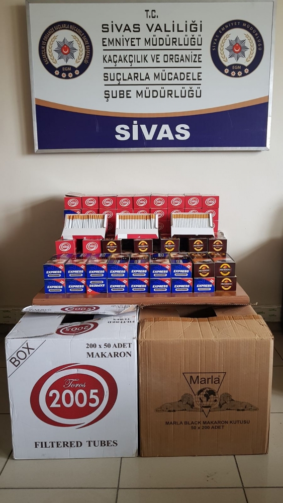 Sivas'ta kaçak sigara operasyonu