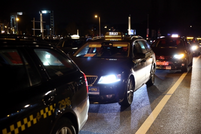 Brüksel'de Uber protestosu